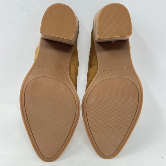 Lucky Brand Womens Sebiki Leather Suede Mule Size‎ 9.5 M Topanga Tan - Picture 10 of 11